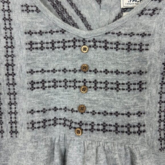 The North Face Knit Wool Blend Pullover Sweater Large Nordic Gray Baby Doll - Picture 3 of 9